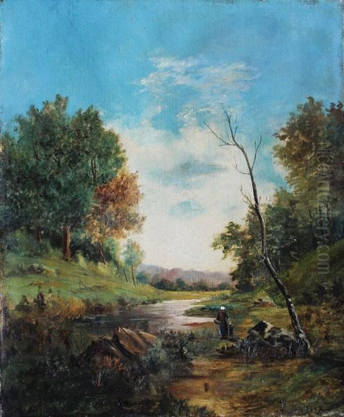 Pejzaz Oil Painting by F Froux