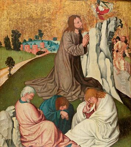 Cristo Sul Monte Degli Ulivi Oil Painting by Rueland Frueauf Il Vecchio