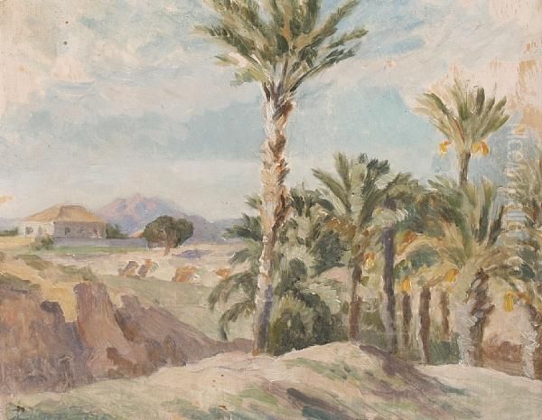Landscape With Palm Trees Oil Painting by Roger Fry