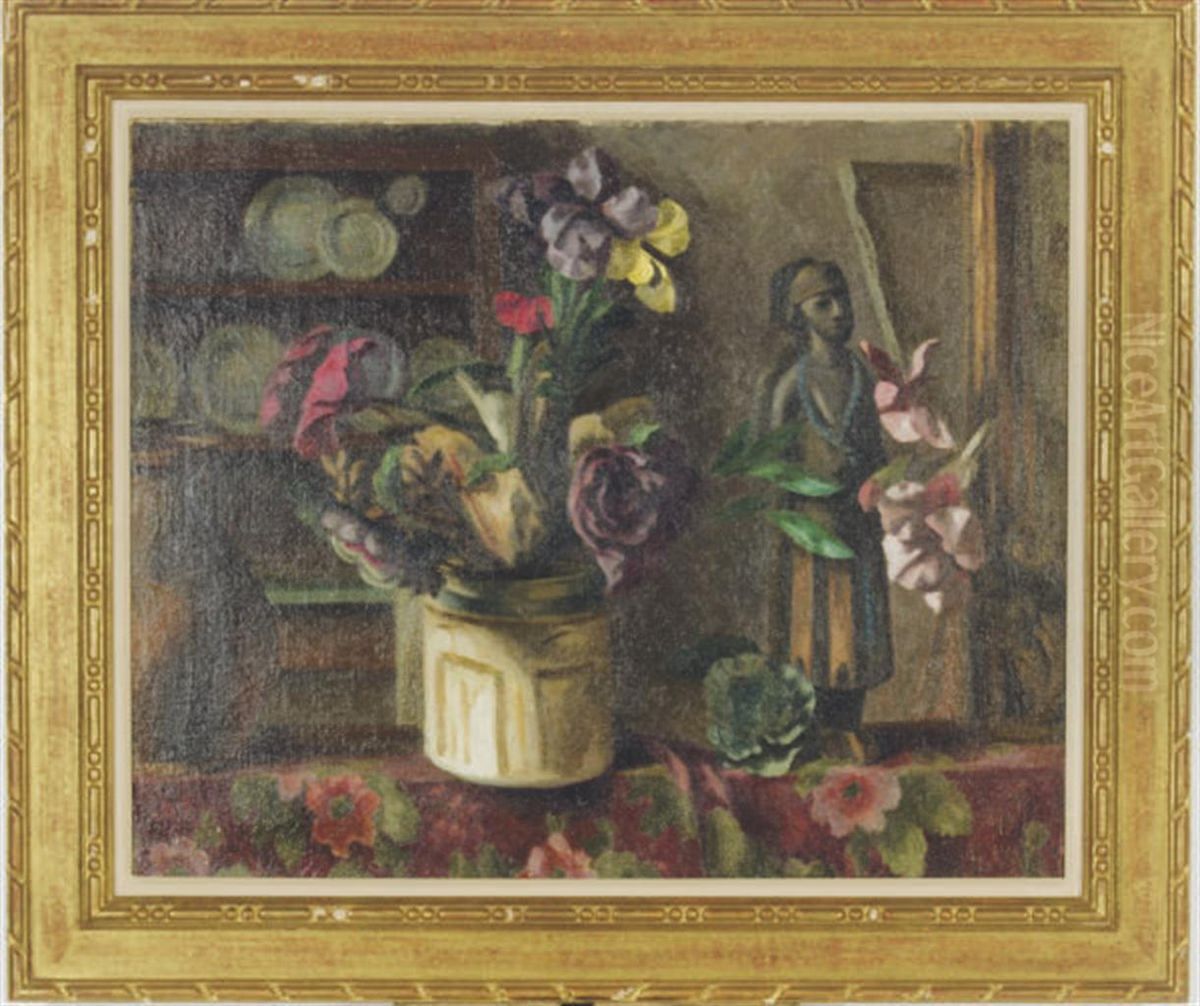 Still Life With African Figure Oil Painting by Roger Fry