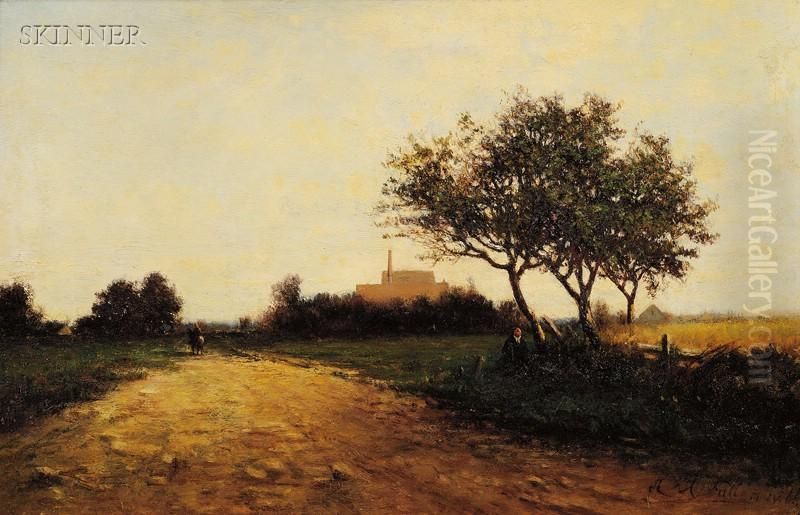 The Village Road Oil Painting by Richard Henry Fuller