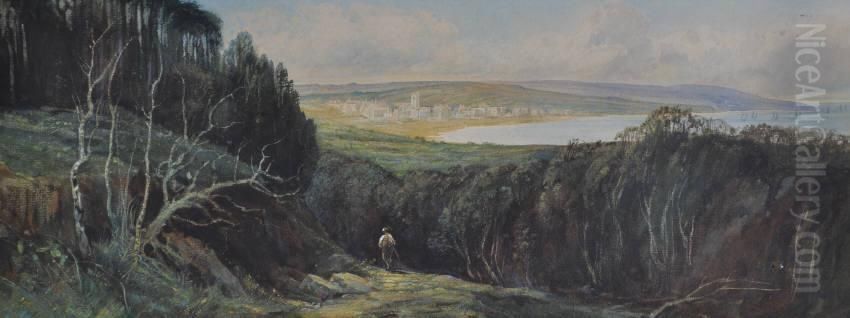 Devon Coastal Scene Oil Painting by John Fullwood