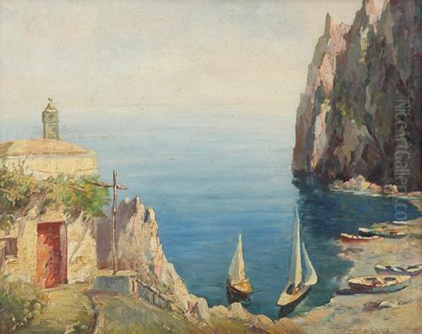 Capri Oil Painting by Vincenzo Funiciello