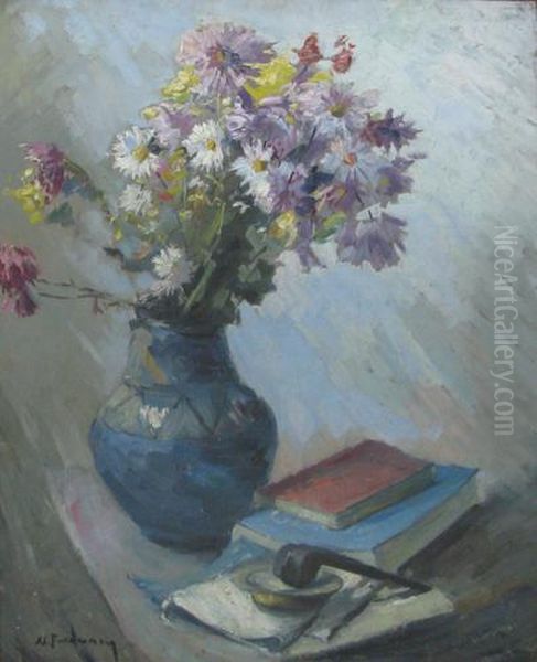 Natura Statica Oil Painting by Nicolae Furduescu