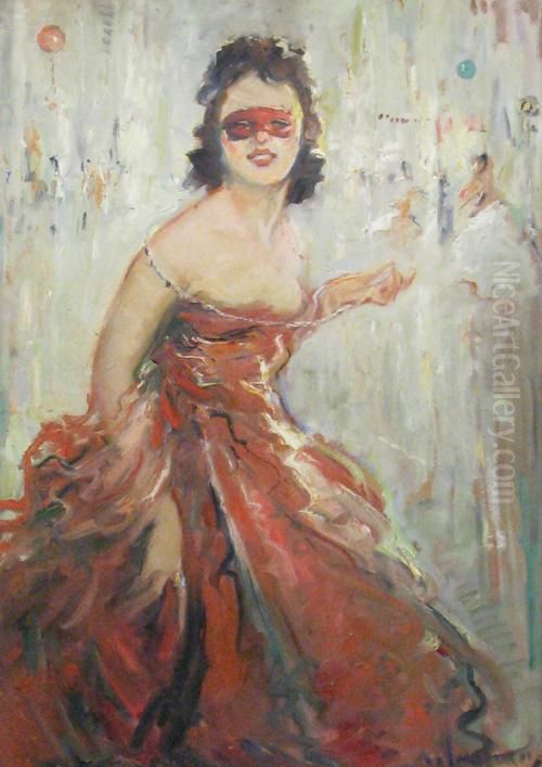 Costume Ball Oil Painting by Nicolae Furduescu