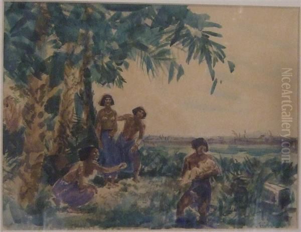 Moise Sauve Des Eaux Oil Painting by Edmund Furst