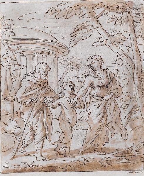 The Flight Into Egypt Oil Painting by Anton Domenico Gabbiani