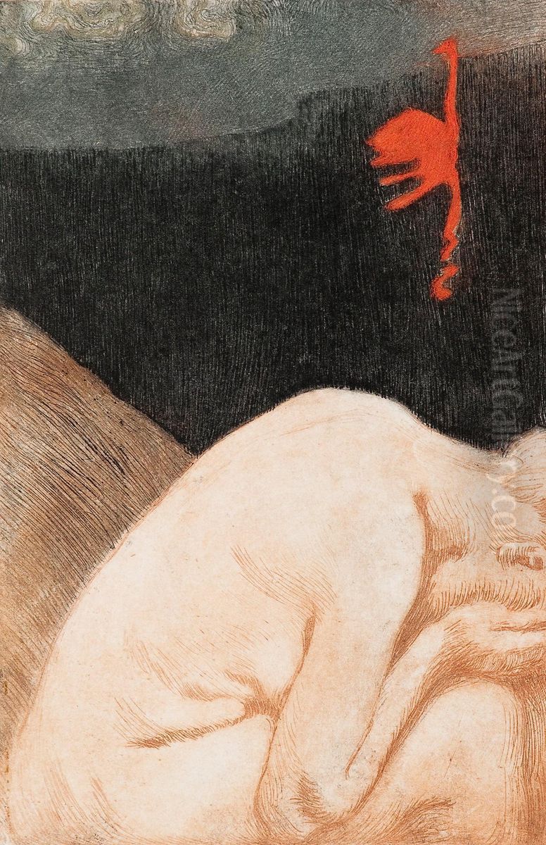 By The River Tuonela Oil Painting by Akseli Valdemar Gallen-Kallela