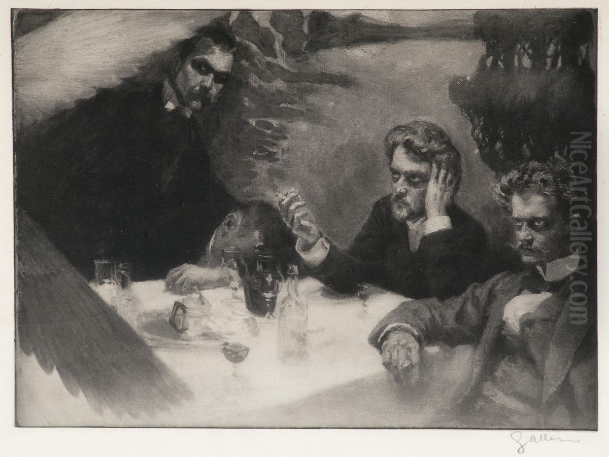 Motiffrom Symposion Oil Painting by Akseli Valdemar Gallen-Kallela