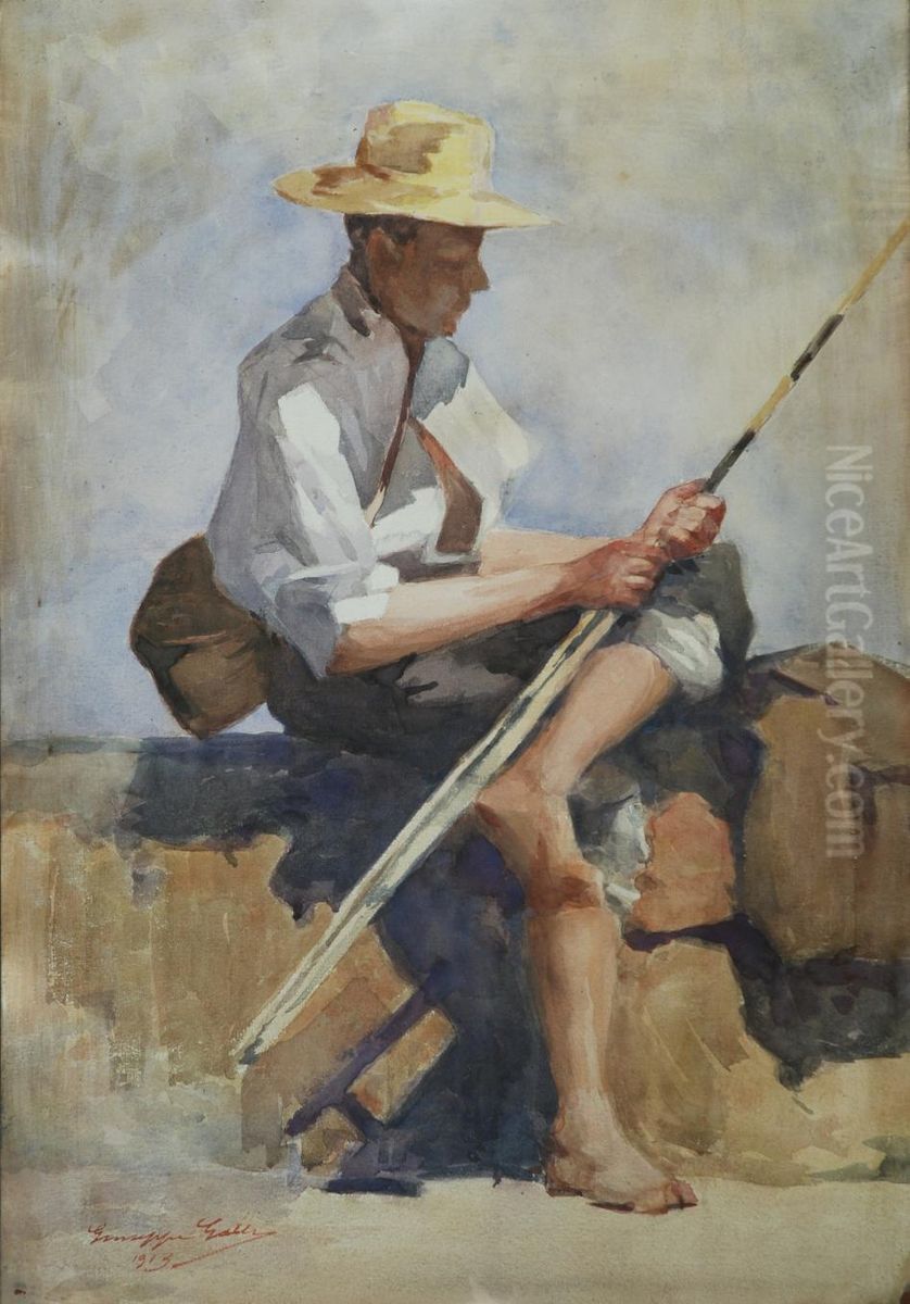 Pescatore Oil Painting by Giuseppe Galli