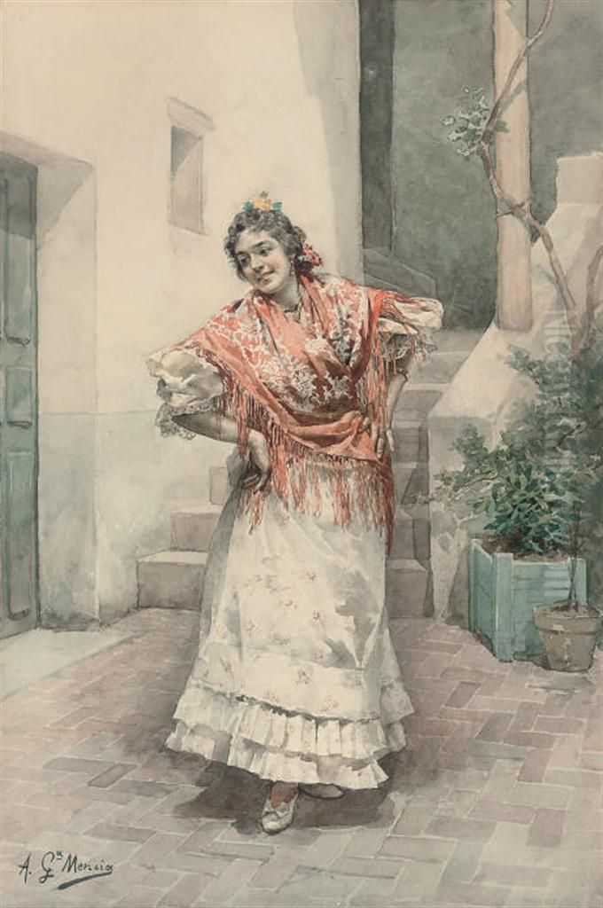 Spanish Dancer Oil Painting by Antonio Garcia Mencia