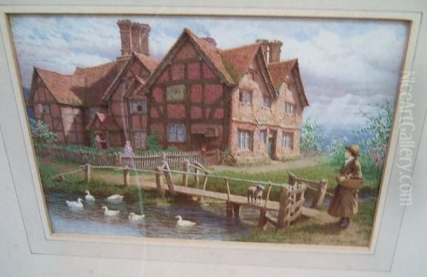 Anold Surrey Farmhouse Oil Painting by William Biscombe Gardner