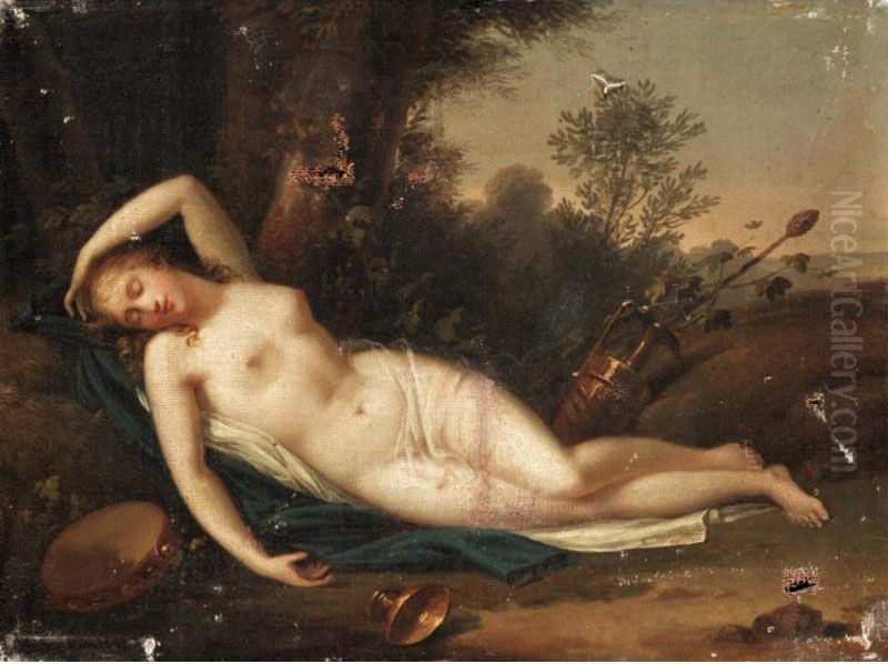 Bacchante Resting In A Landscape Oil Painting by Etienne-Barthelemy Garnier