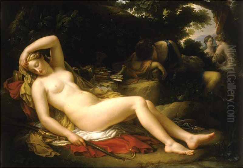 Diana And Her Nymphs Oil Painting by Etienne-Barthelemy Garnier