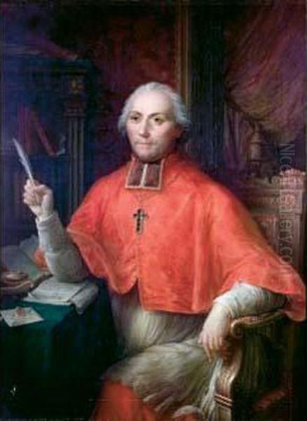 Portrait Du Cardinal Jean Sifrein Maury, Predicateur Ordinaire Du Roy Oil Painting by Etienne-Barthelemy Garnier