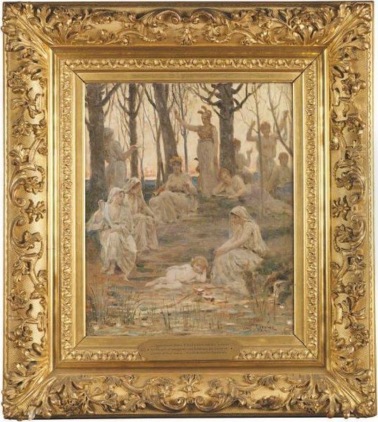 Cupidon Et Les Muses Oil Painting by Jules Garnier