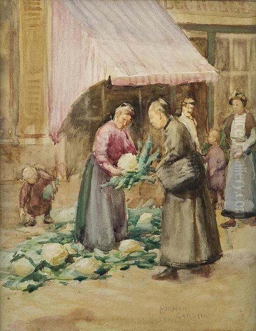 La Marchande Des Choufleur Oil Painting by Norman Garstin