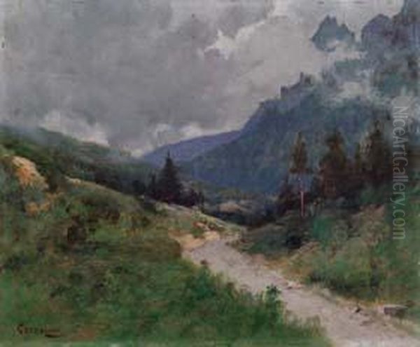 Paesaggio Montano Oil Painting by Giuseppe Garzolini