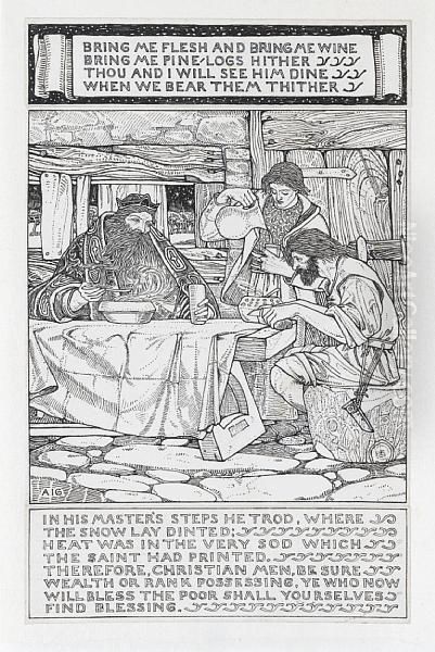 Good King Wenceslas Oil Painting by Arthur Joseph Gaskin