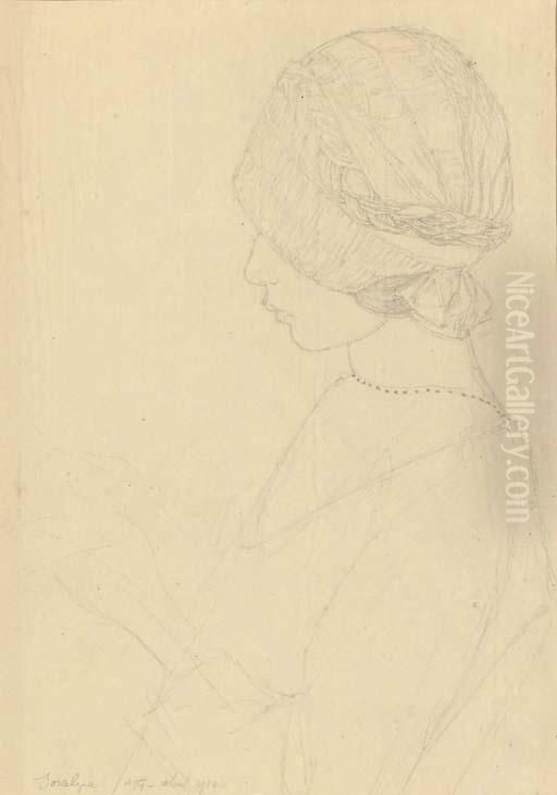 Joscelyne Reading Oil Painting by Arthur Joseph Gaskin