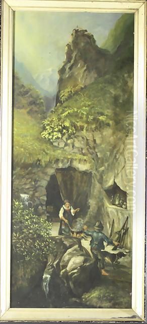 Bei Einer Einsiedlerin Oil Painting by Constant Georges Gaste