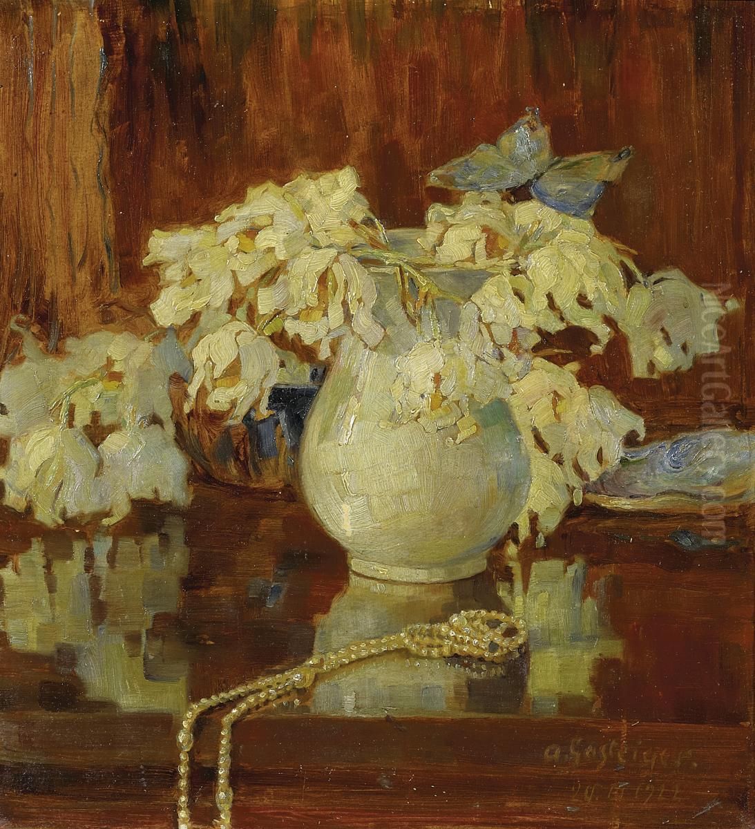 Still Life With Flowers Oil Painting by Anna Sophie Gasteiger
