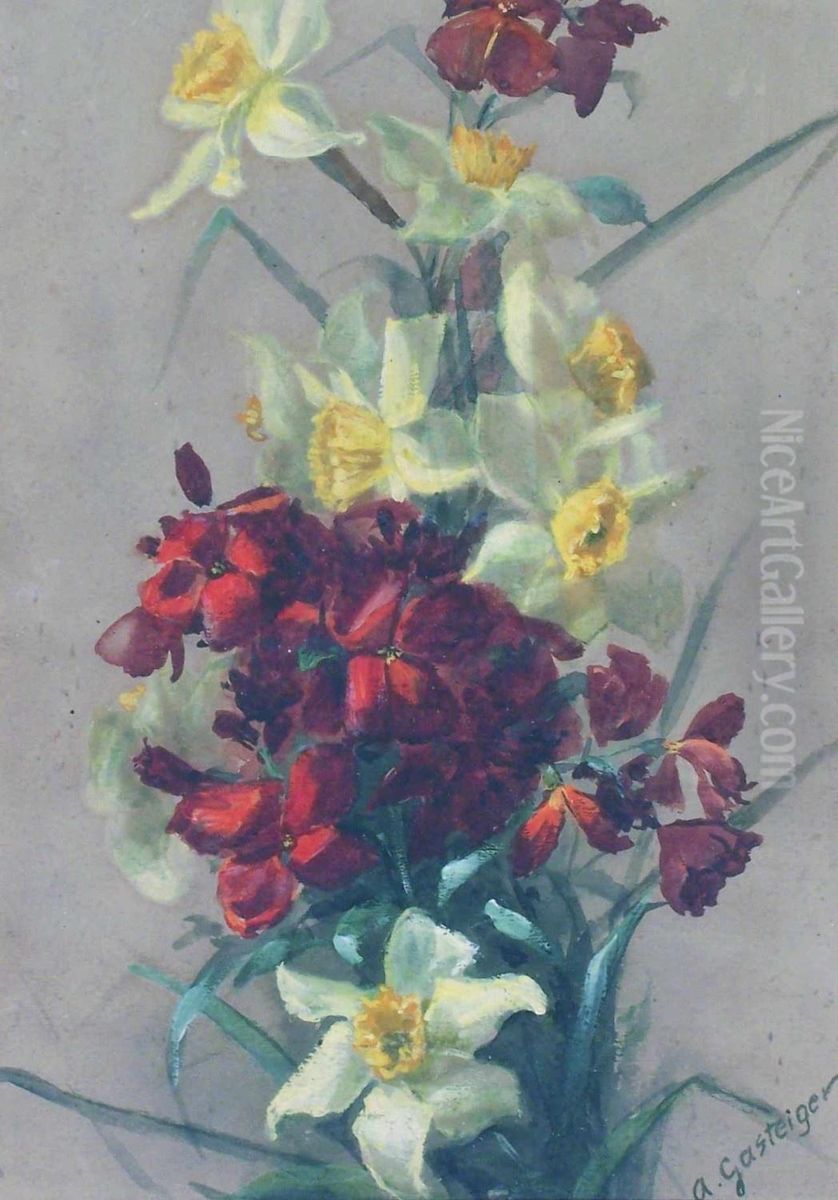 Strauss Mit Narzissen Oil Painting by Anna Sophie Gasteiger