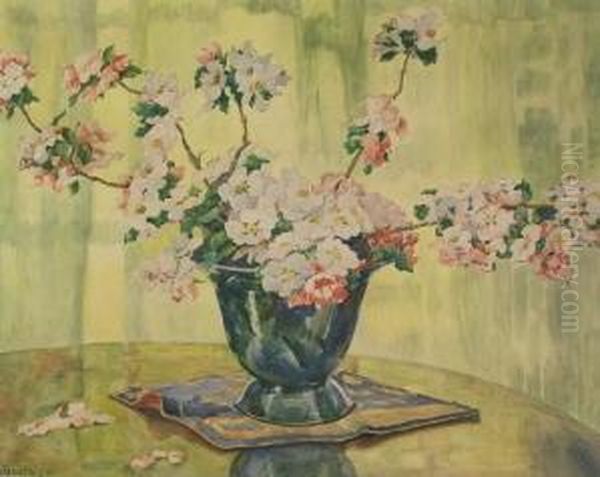Kirschbluten In Einer Vase Oil Painting by Anna Sophie Gasteiger