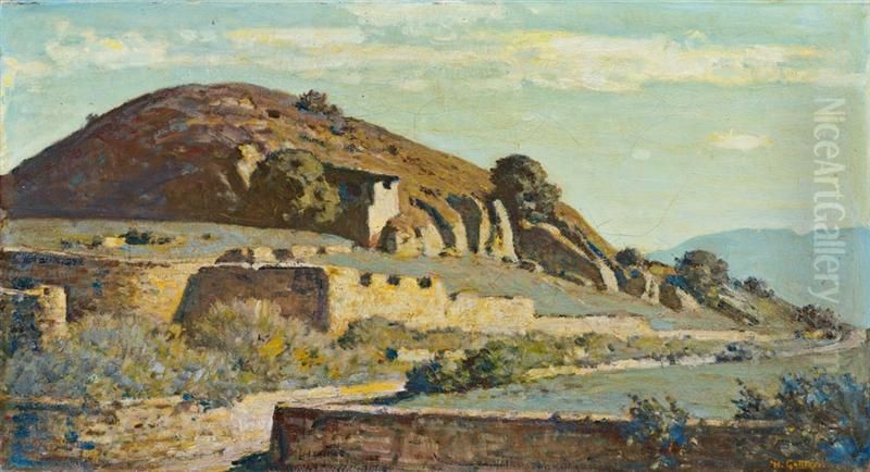 Spanische Landschaft Oil Painting by Hermann Gattiker