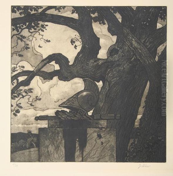 Heldengrab Oil Painting by Hermann Gattiker