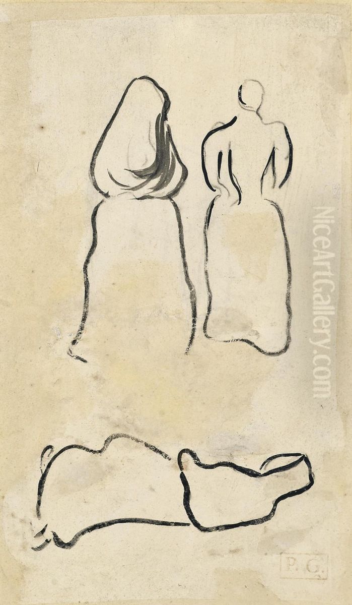 Silhouettes De Femmes Oil Painting by Paul Gauguin