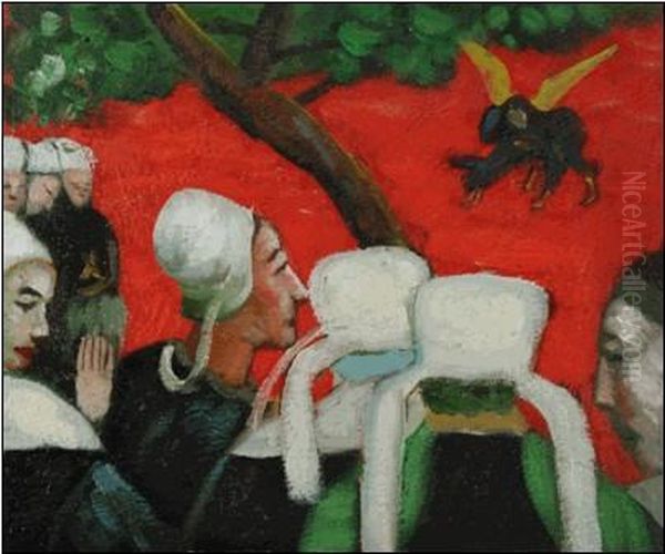 Vision After The Sermon Oil Painting by Paul Gauguin