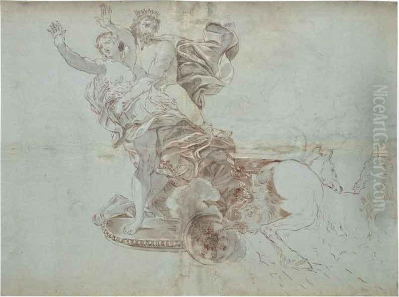 Ratto Di Proserpina Oil Painting by Giovanni Battista (Baciccio) Gaulli