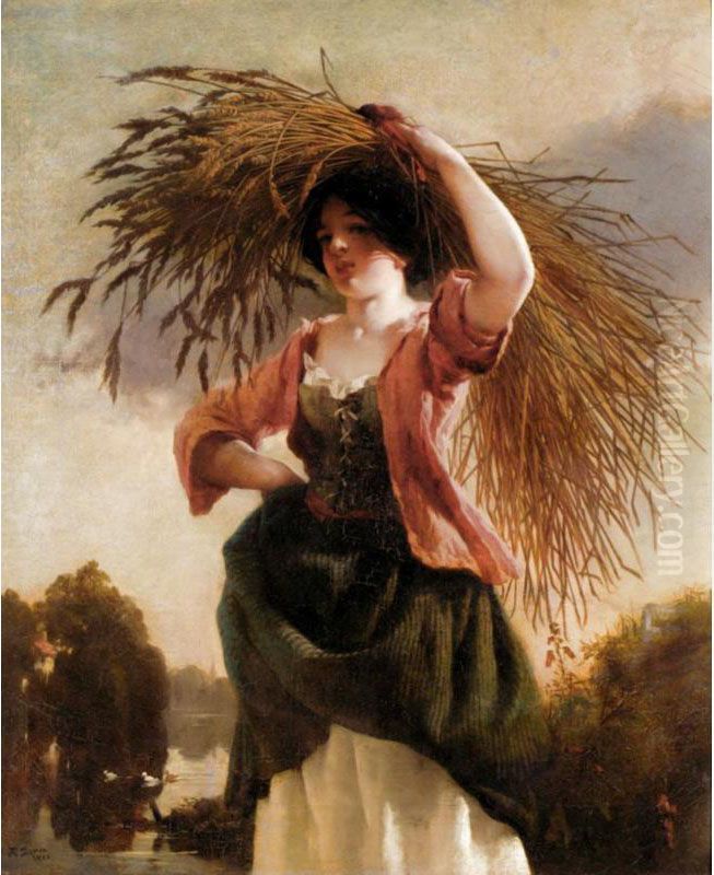 Haymaking Oil Painting by Robert Gavin