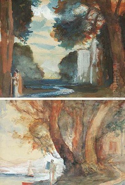 Sceny Antyczne - Para Obrazow Oil Painting by Antoni Gawinski