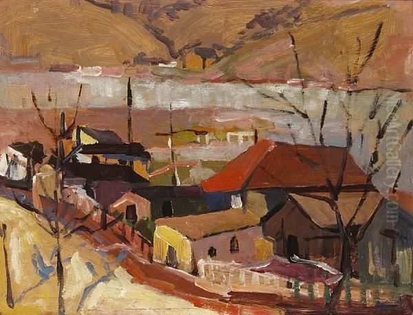 Beach Road, Belvedere Oil Painting by August Gay