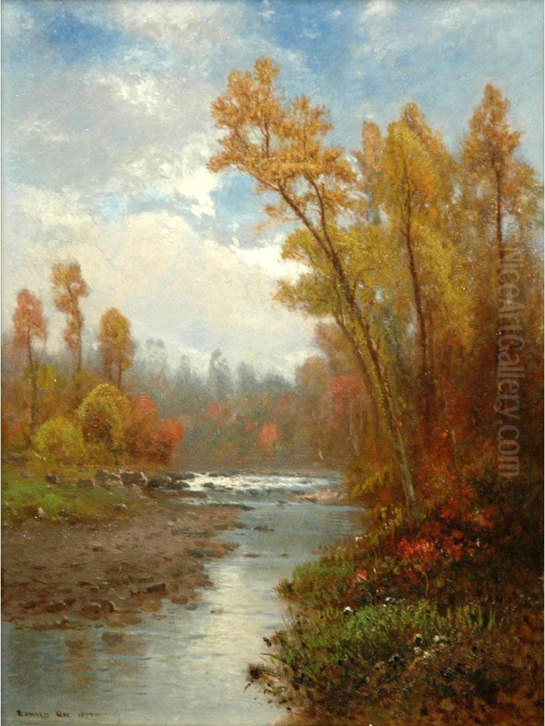 Autumn Creek Oil Painting by Edward B. Gay