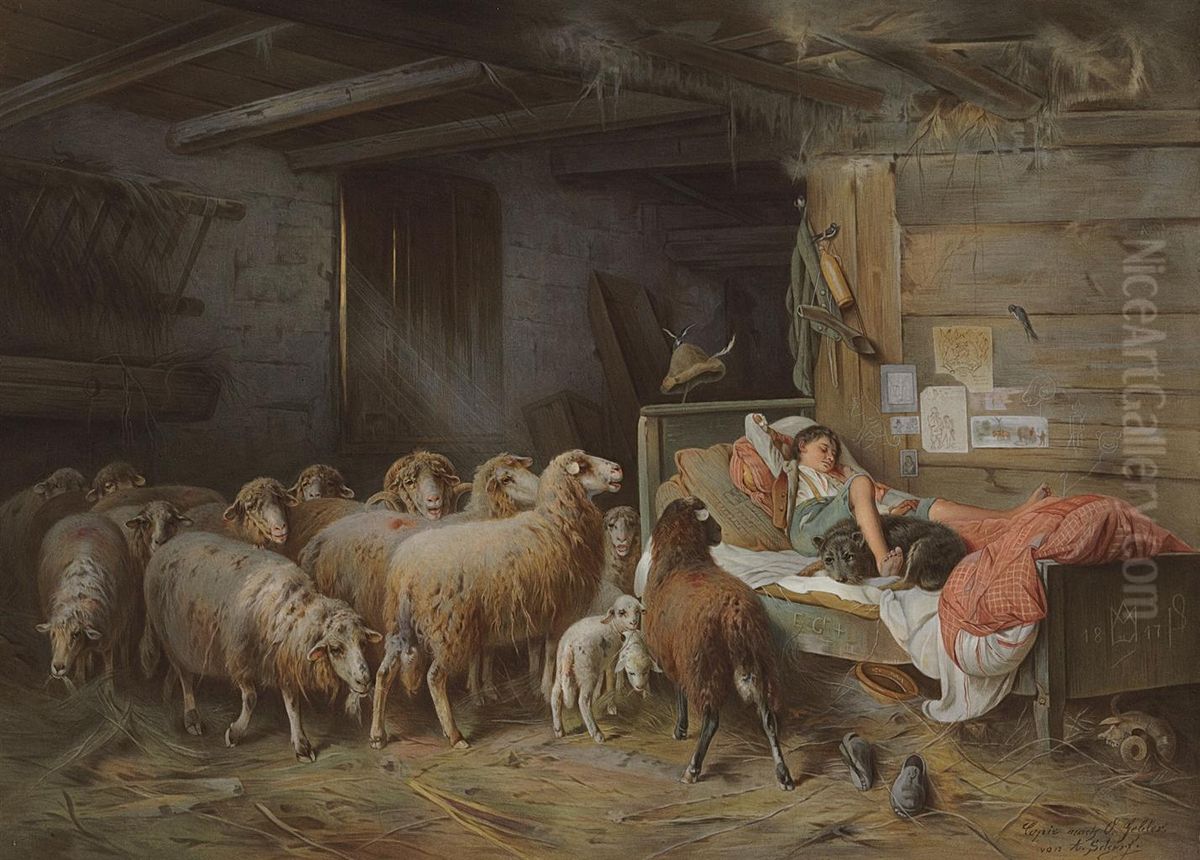 'der Siebenschlafer Oil Painting by Friedrich Otto Gebler