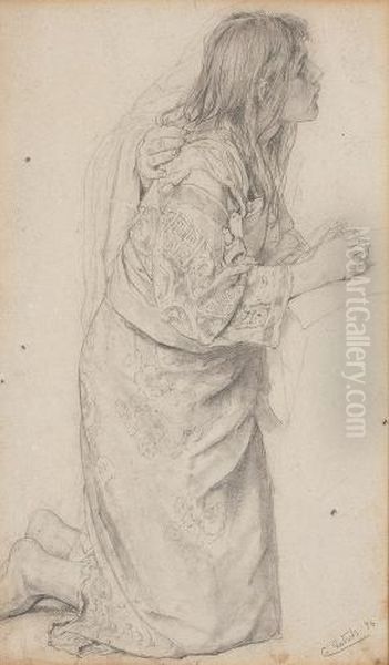 Studie Einer Betenden Oil Painting by Carl Gehrts