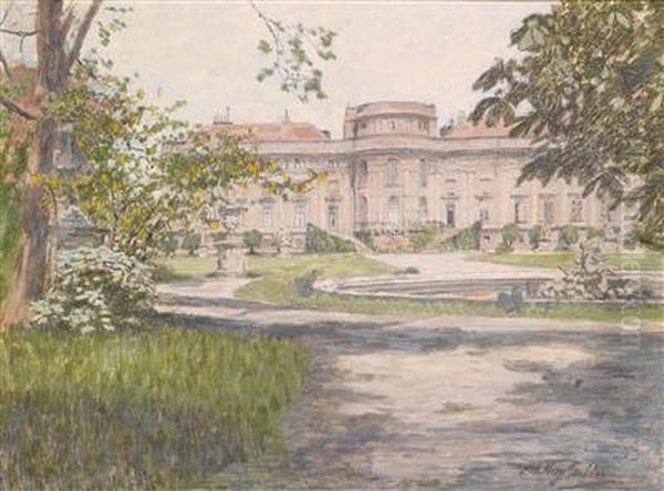 View Of The Schwarzenberg Palace Oil Painting by Johann Nepomuk Geller