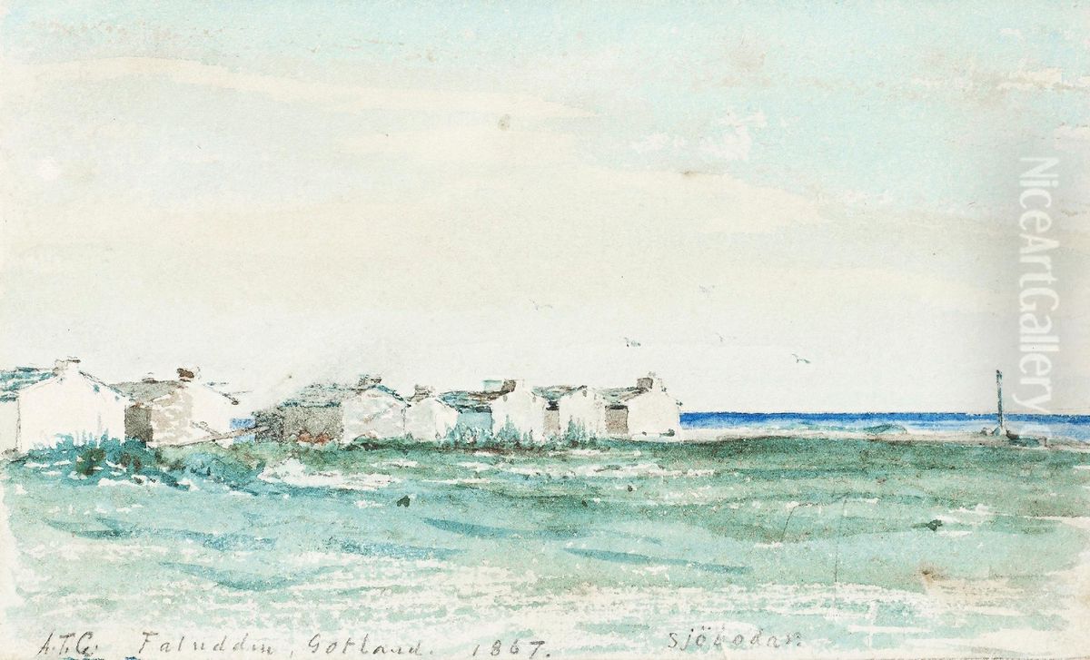 Sjobodar Oil Painting by Albert Theodor Gellerstedt