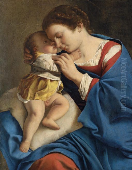 Madonna And Child Oil Painting by Orazio Gentileschi