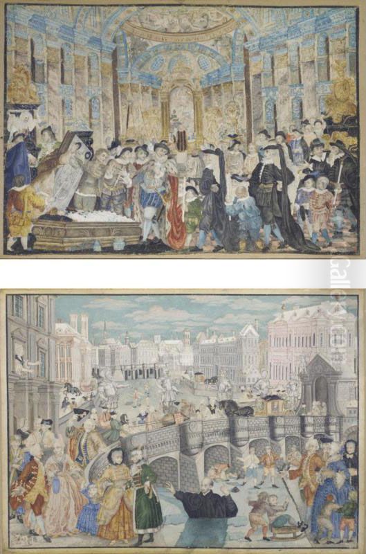 The Conversion Of Saint Francis Borgia While Accompanying The Body Of The Empress Isabella Of Portugal To Her Burial Place In Granada In 1537 Oil Painting by Henner Georg