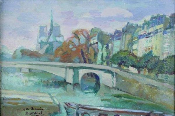 Paris, La Seine Oil Painting by Abel Gerbaud