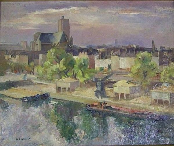 Le Canal Au Pres-saint-gervais Oil Painting by Abel Gerbaud