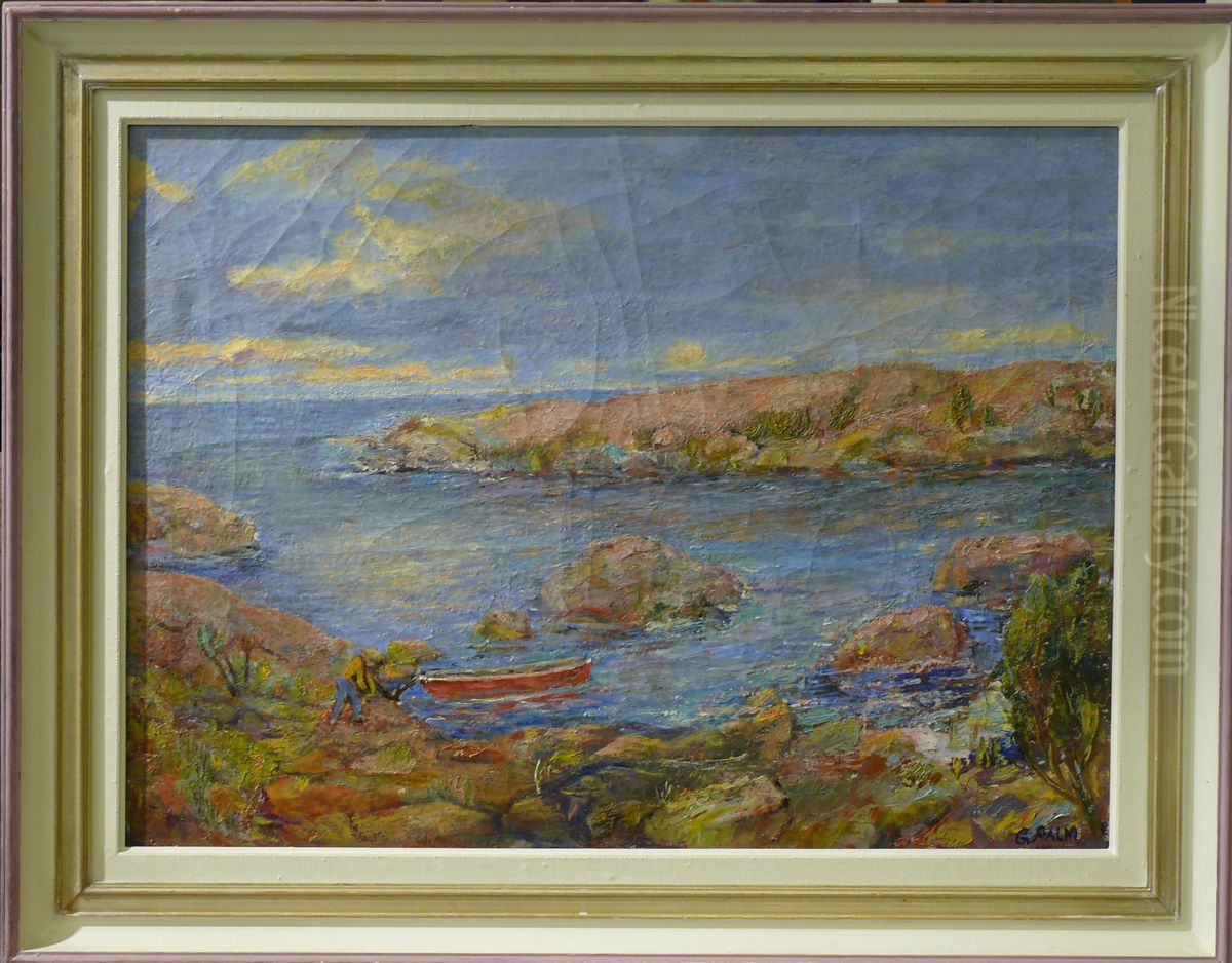 Kustlandskap. Oil Painting by Palm Gerda