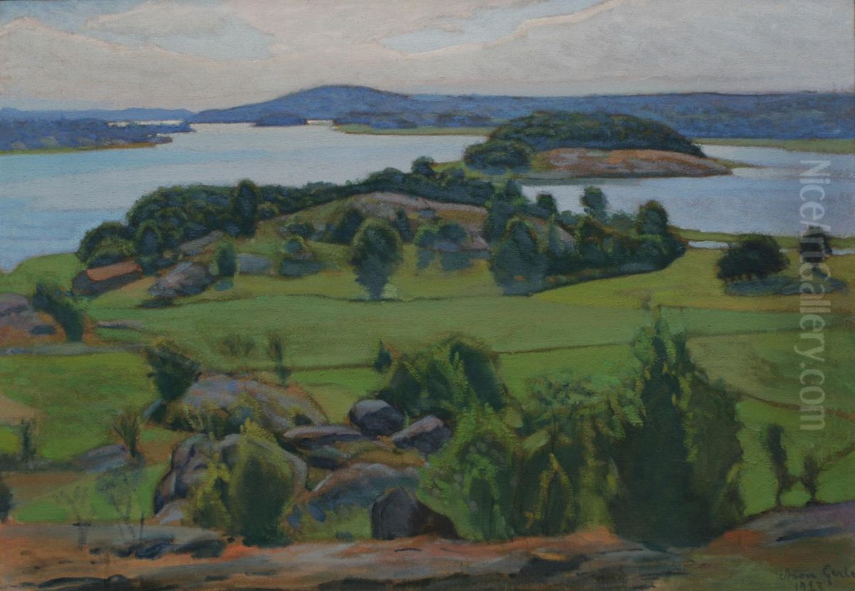 Landskap Oil Painting by Aron Gerle