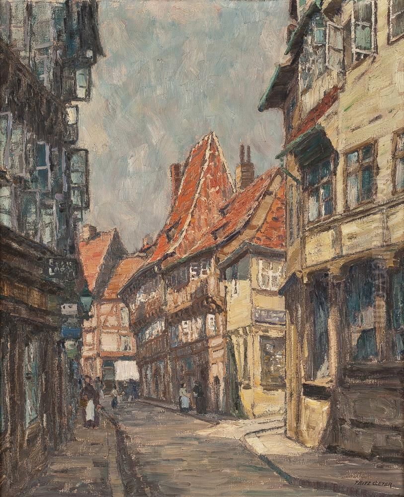 Braunschweiger Altstadtansicht Oil Painting by Fritz Geyer