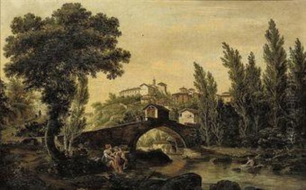 Ponte De Pelagho A Valonbrosa, Toscana Oil Painting by Gherardi