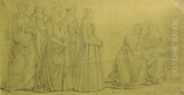 The Nativity Of Mary Oil Painting by Ghirlandaio Domenico